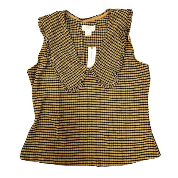 Anthropologie Tops - NWT Anthropologie Maeve $78 Cedar Woven Gingham Puritan collar blouse size XL